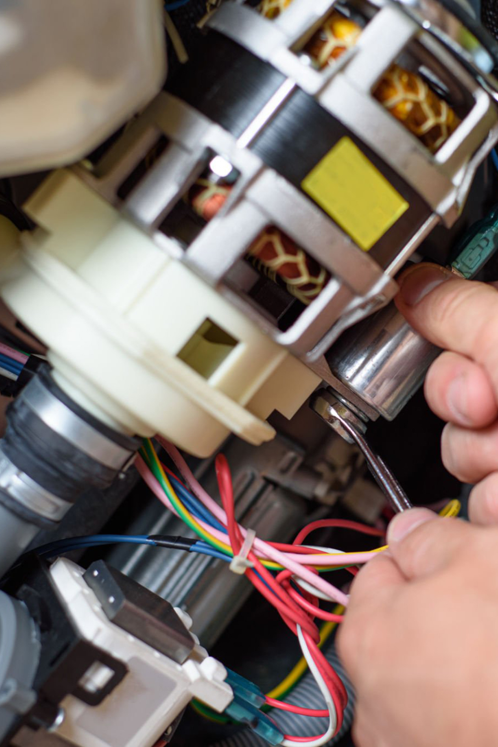 resistance measurement on the starting capacitor when repairing a dishwasher